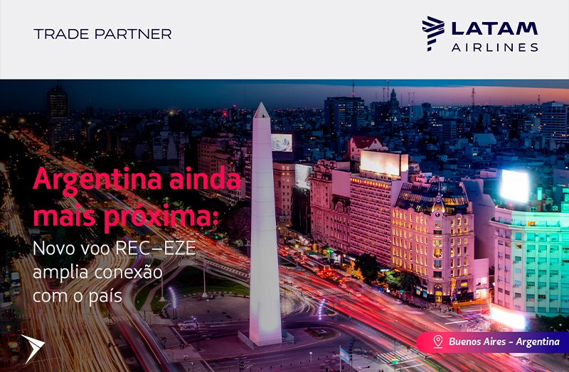 LATAM: Recife ganha voo direto para a Argentina!