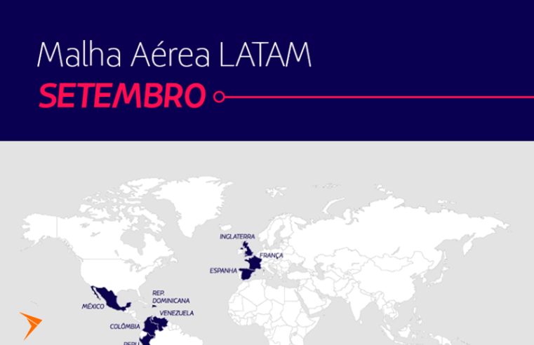 LATAM: Malha aérea para setembro