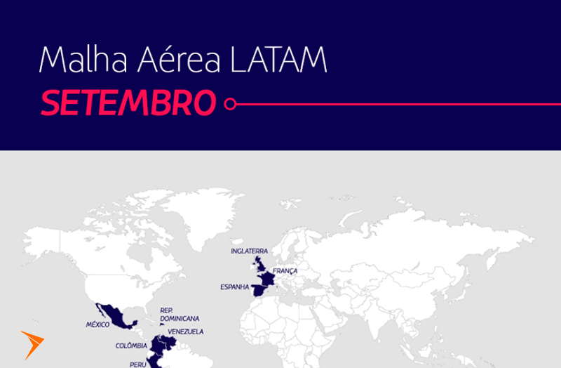 LATAM: Malha aérea para setembro
