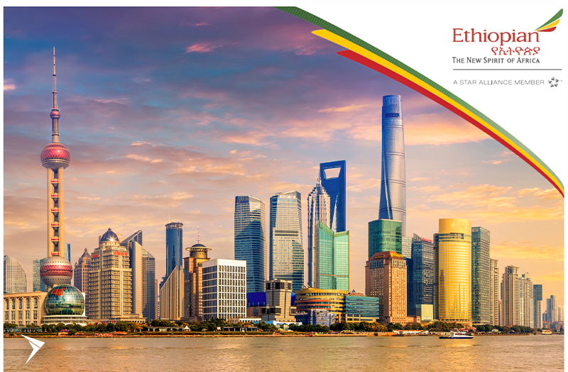 Ethiopian: Saídas Diárias para Shanghai