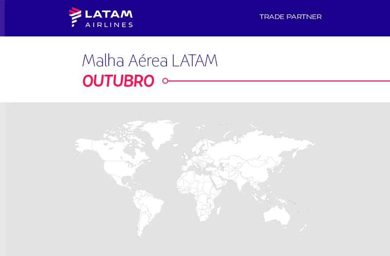 Malha aérea LATAM: Destinos de outubro