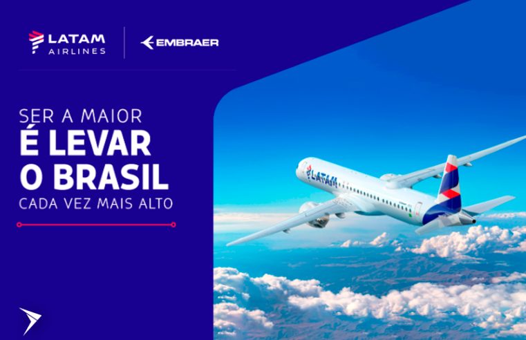 LATAM amplia frequências em rotas nacionais com a operação Embraer E195-E2