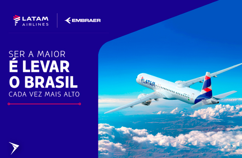 LATAM amplia frequências em rotas nacionais com a operação Embraer E195-E2